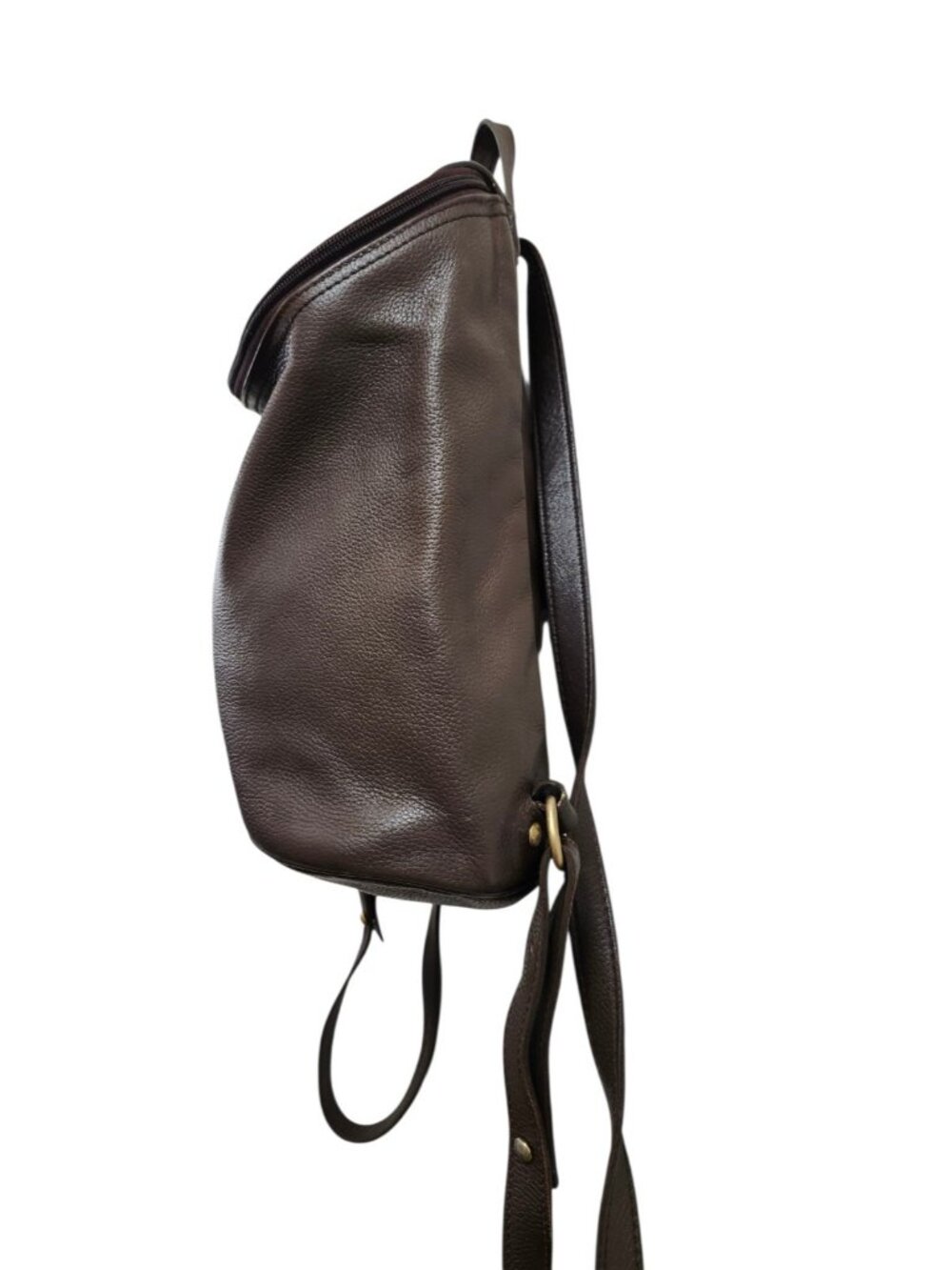 Longchamp Leather Backpack Brown Pebbled Leather Travel Daypack Convertible Bag - Picture 6 of 16